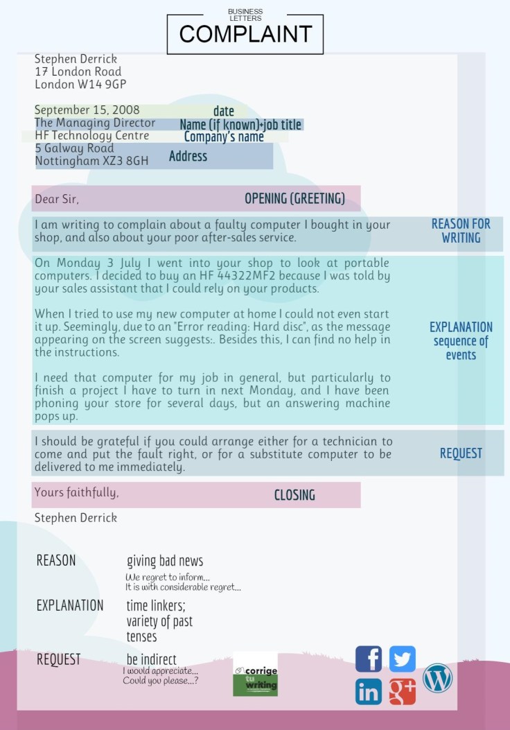 Complaint letter