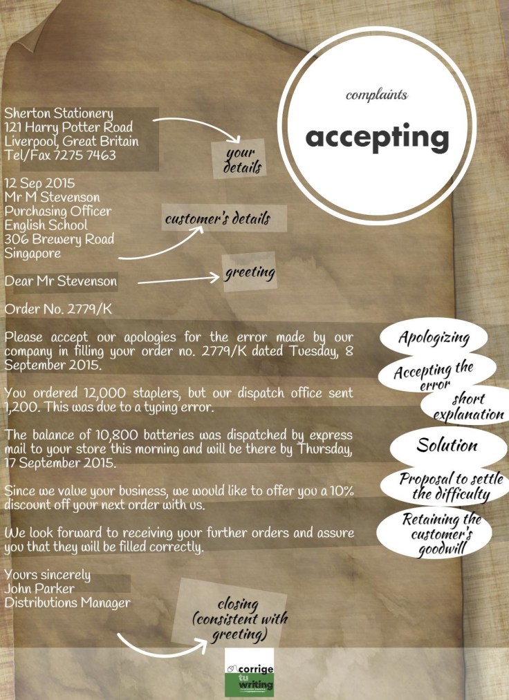 accepting a complaint